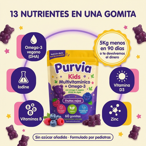 Purvia Multivitamínico Infantil con Omega-3